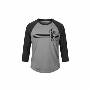 Elvis Presley TCB Raglan Shirt Gray Black 3/4 Sleeve Size S NWT